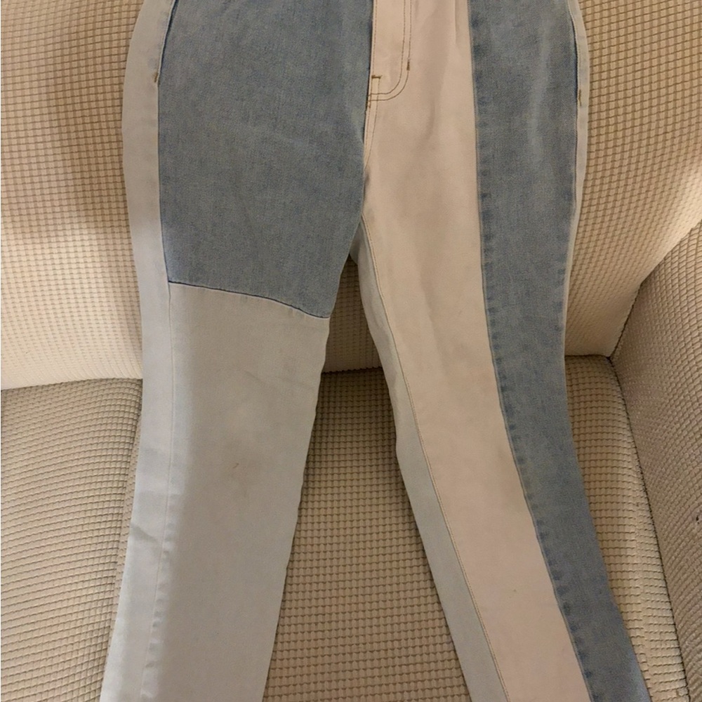 PacSun Two-Tone Blue and White Women Jeans
